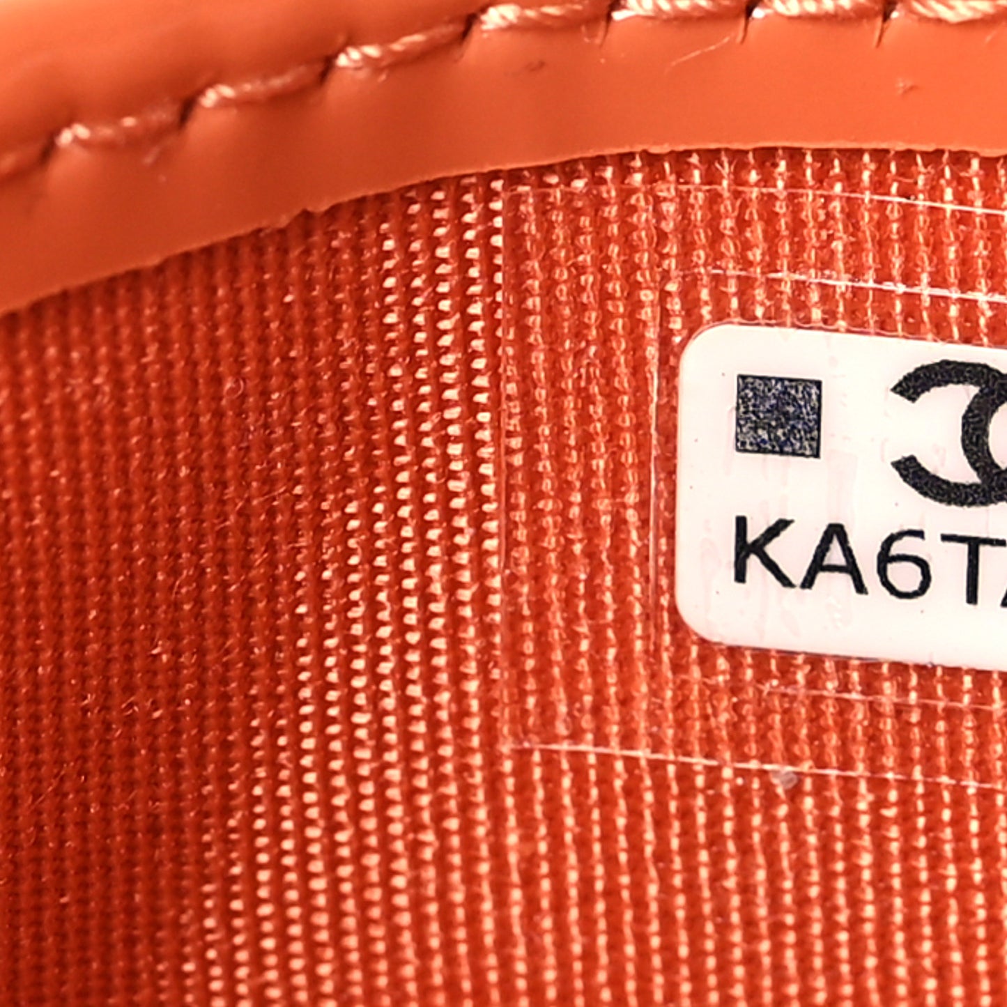 Patent Calfskin Quilted Card Holder Orange