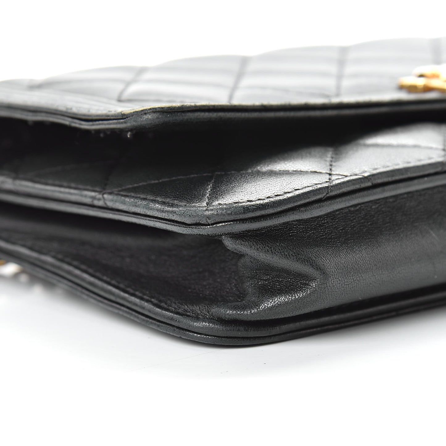 Lambskin Quilted Boy Wallet On Chain WOC Black