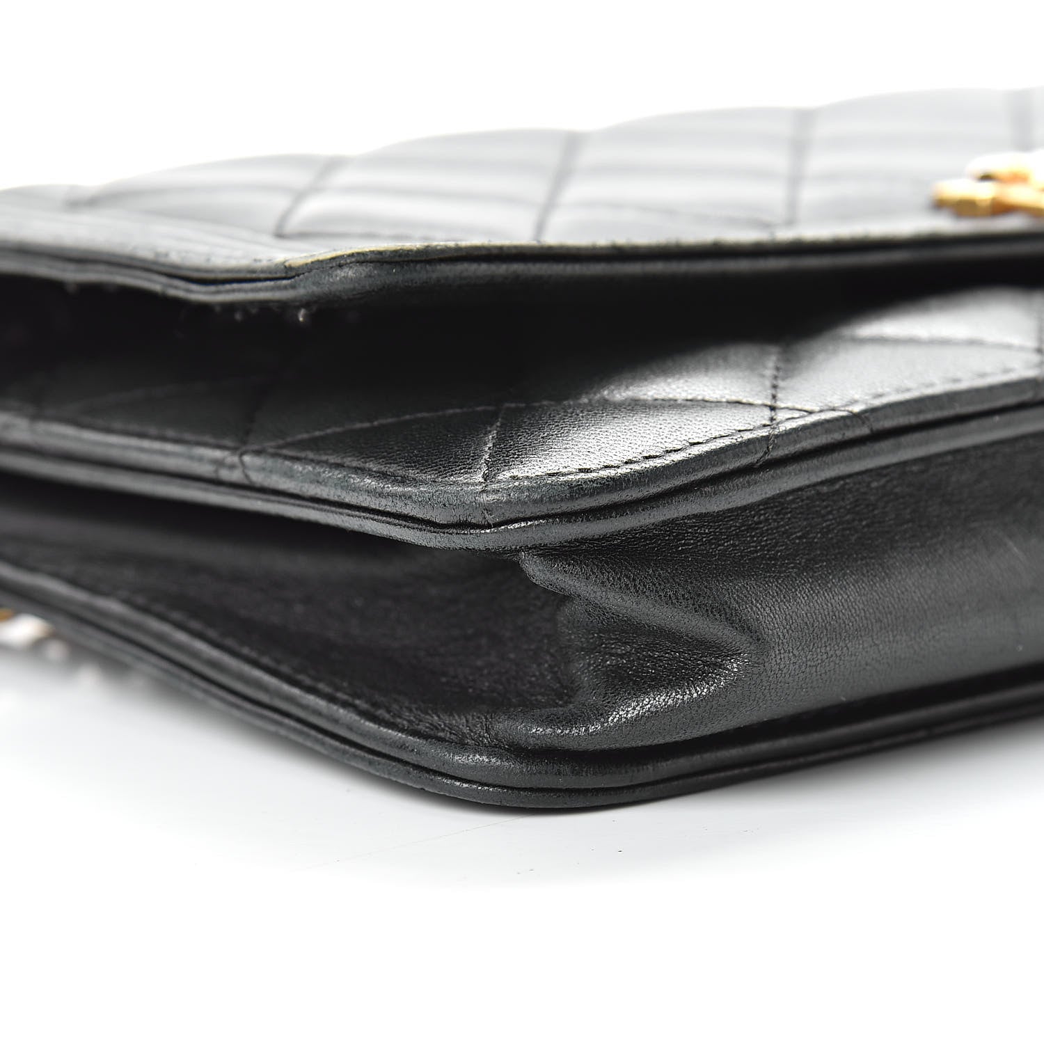 Chanel Lambskin Quilted Boy Wallet On Chain WOC Black 10 of 20