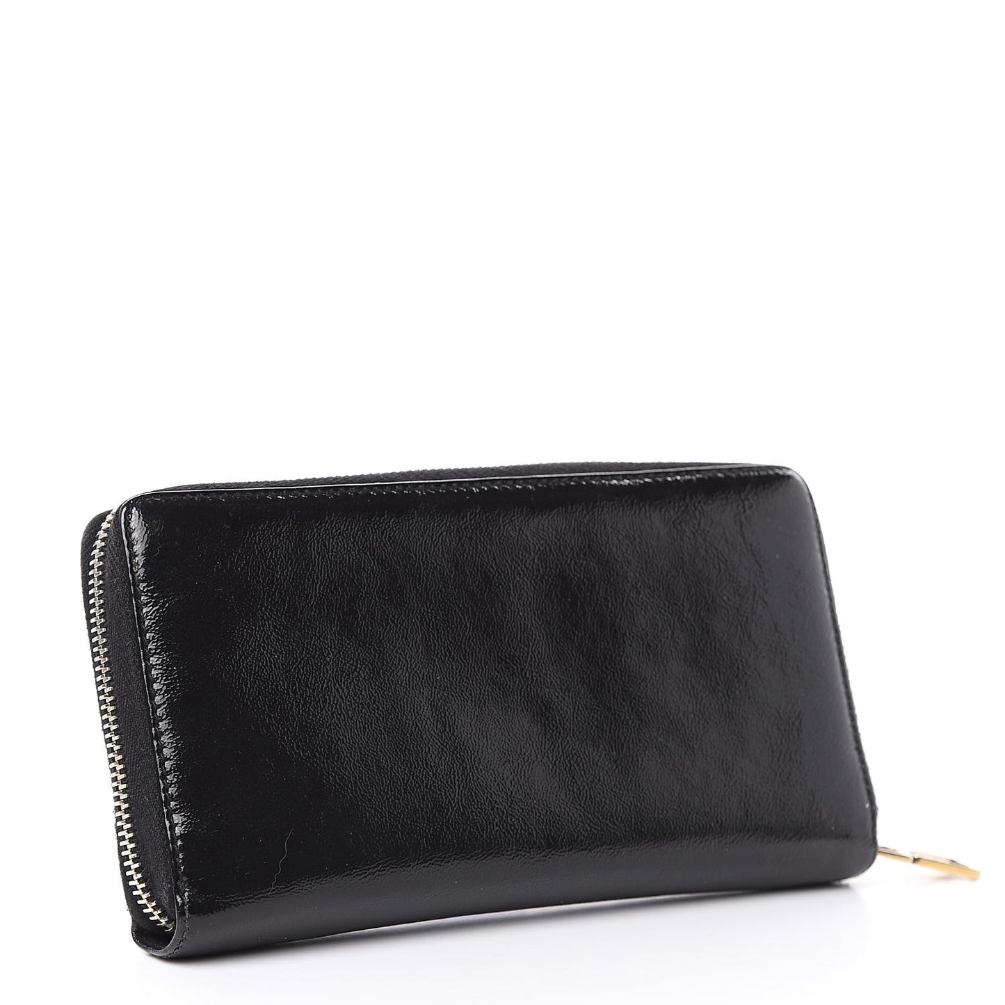 Textured Patent Monogram Belle De Jour Zip Around Wallet Black