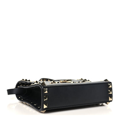 Valentino Garavani Pebbled Calfskin Rockstud Flip Lock Crossbody Bag Black 3 of 8