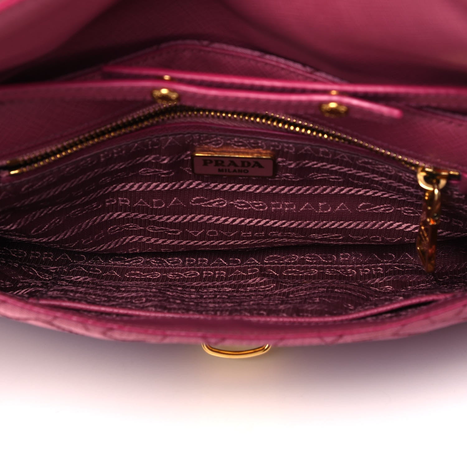 Prada Tessuto Nylon Impuntura Flap Chain Bag Bruyere 5 of 9
