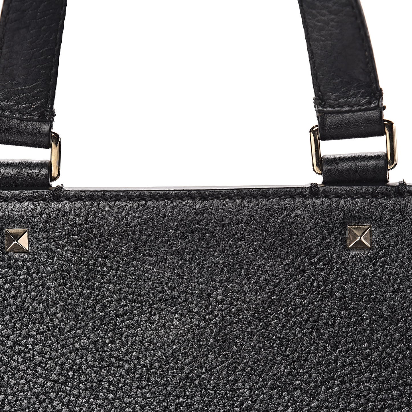Pebbled Calfskin Large JoyLock Satchel Black