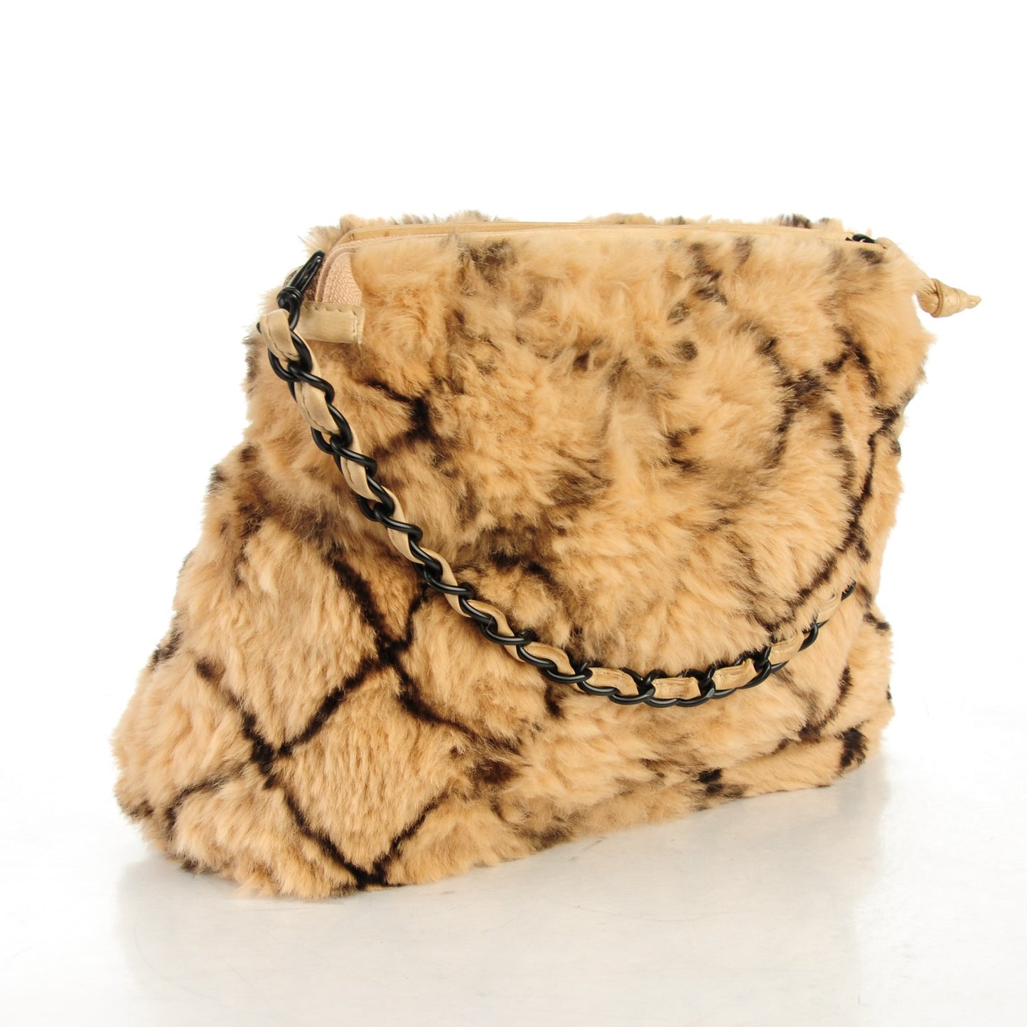 Lapin Fur Quilt Pattern Small Tote Beige