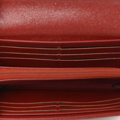 Chanel Iridescent Caviar Quilted Long Gusset Flap Wallet Red 5 of 11