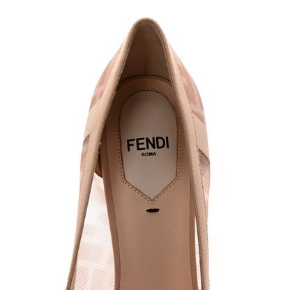 Fendi Technical Mesh Vitello Gommato FF Colibri 85mm Pumps 36 Rose Nudo 8 of 8