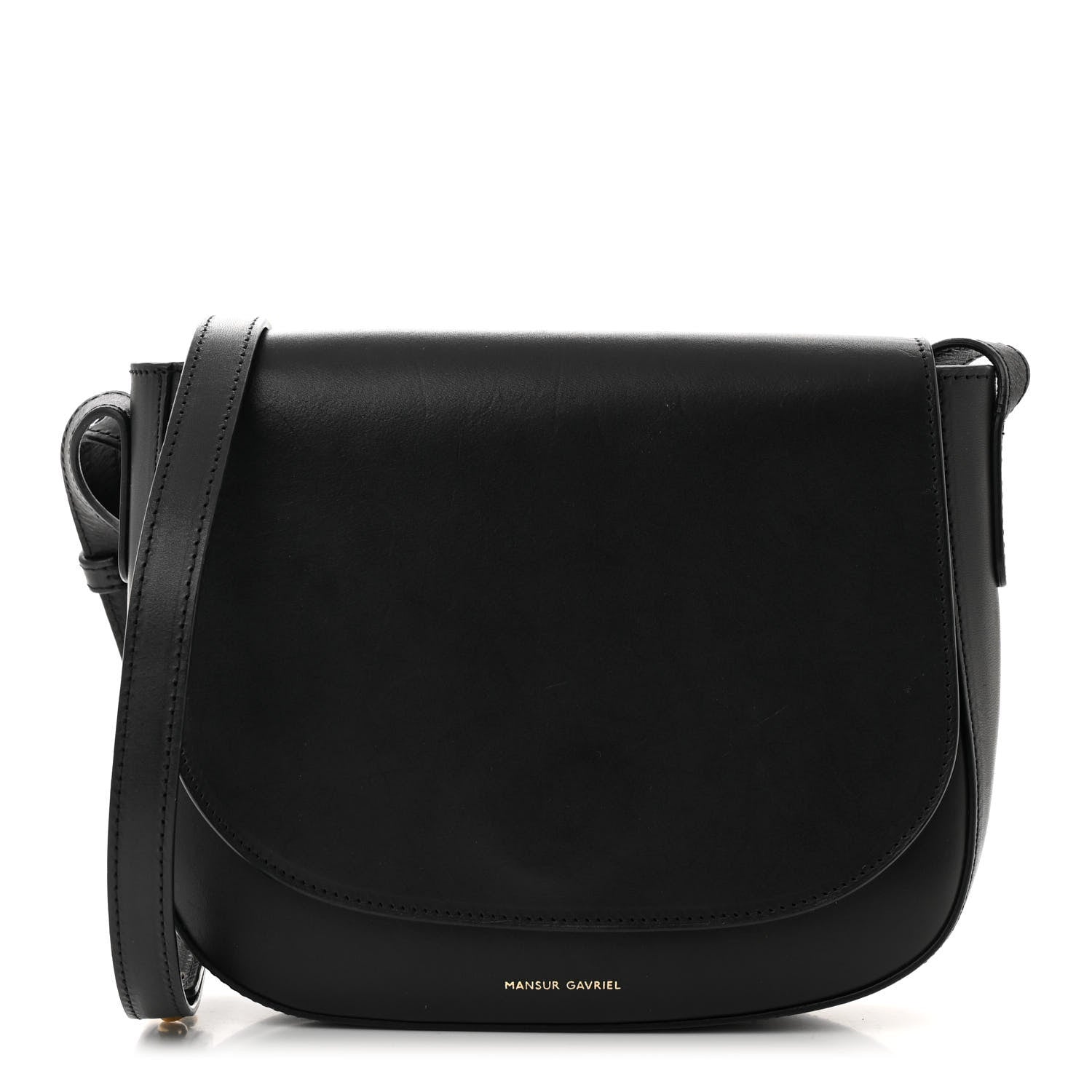 Mansur Gavriel Calfskin Flap Crossbody Bag Black 1 of 10