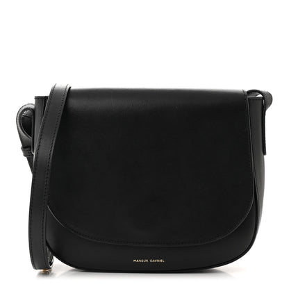 Mansur Gavriel Calfskin Flap Crossbody Bag Black 1 of 10