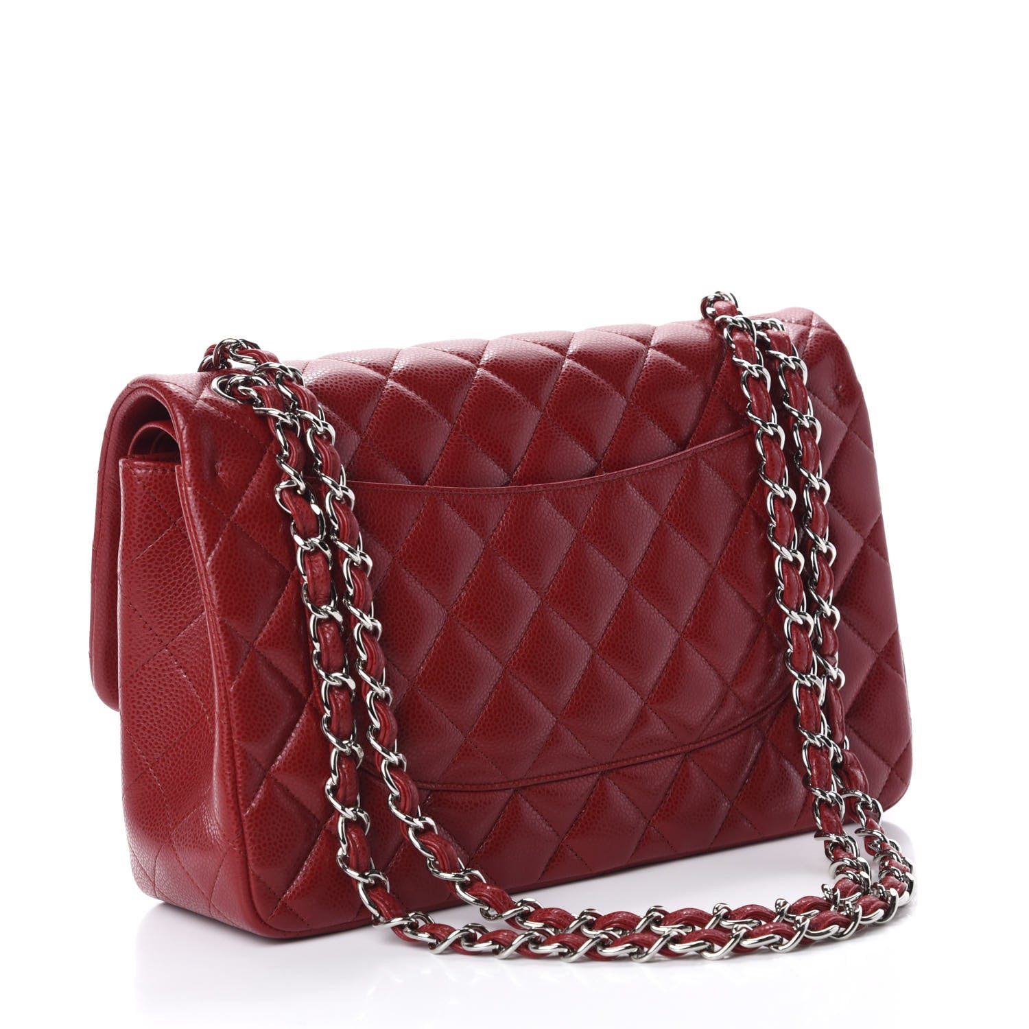Chanel Caviar Quilted Jumbo Double Flap Red 3 of 11