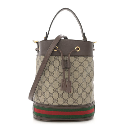 Gucci GG Supreme Monogram Web Small Ophidia Bucket Bag Brown 1 of 11