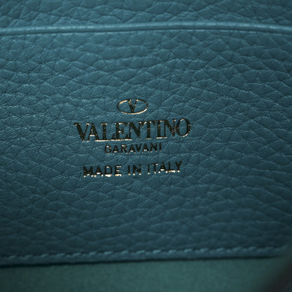 Valentino Garavani Grainy Calfskin Rockstud Crossbody Pouch Ultra Marine Green 6 of 9