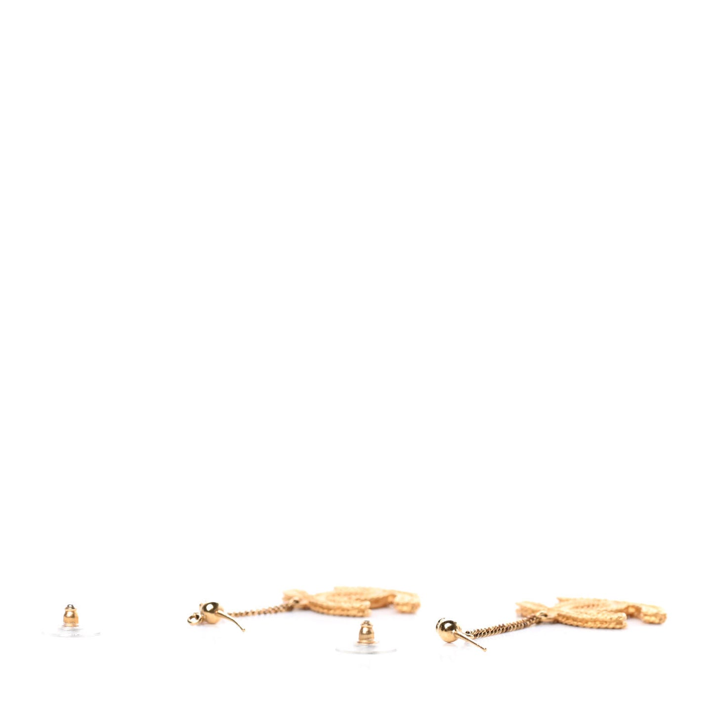 CC Drop Earrings Matte Gold