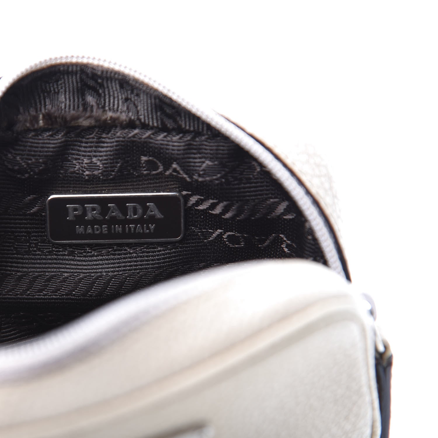 Prada Metallic Vitello Daino Coin Purse Cera 6 of 7