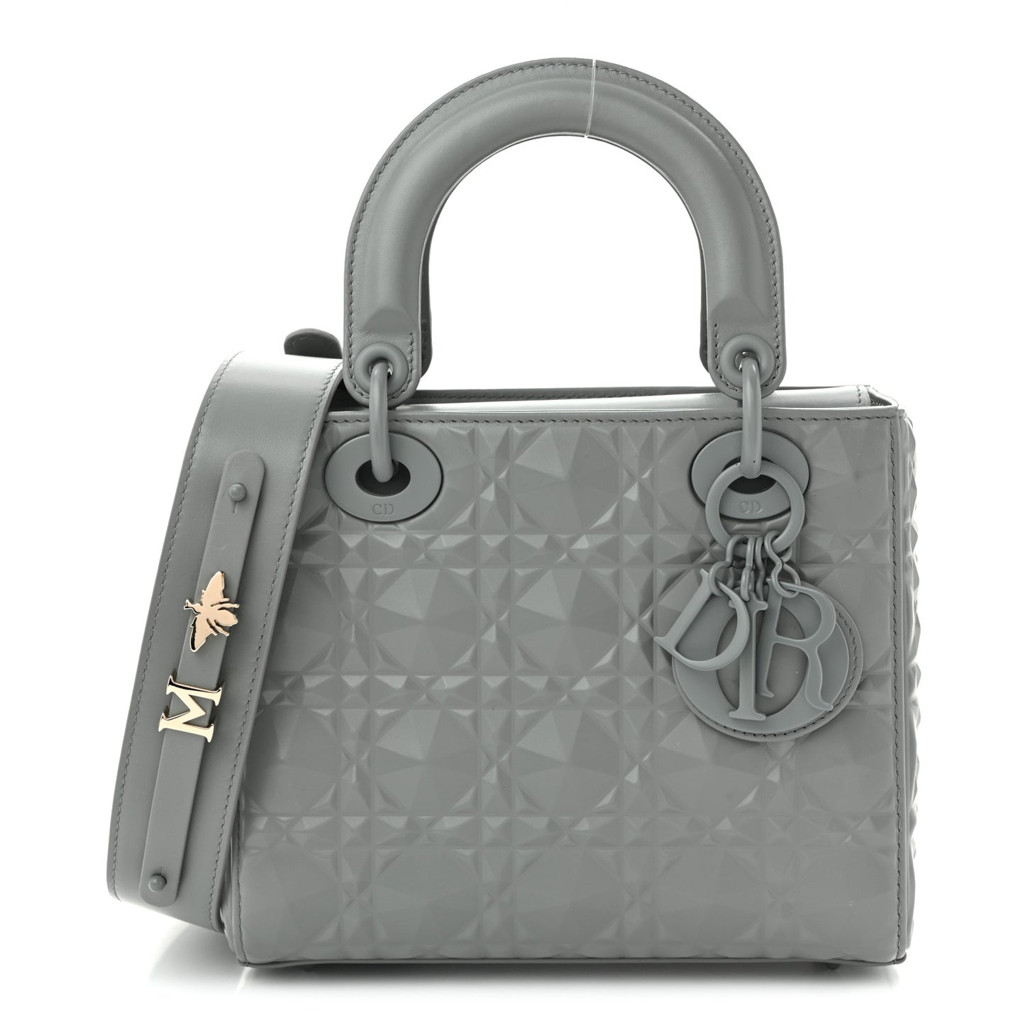 Calfskin Cannage Diamond Small My ABCDior Lady Dior  Gray