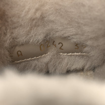 Louis Vuitton Suede Shearling Monogram Time Out Sneakers 39 Beige 7 of 9