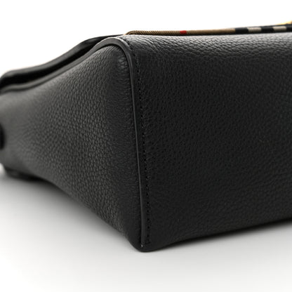 Burberry Grainy Calfskin Vintage Check Note Crossbody Bag Black 9 of 10