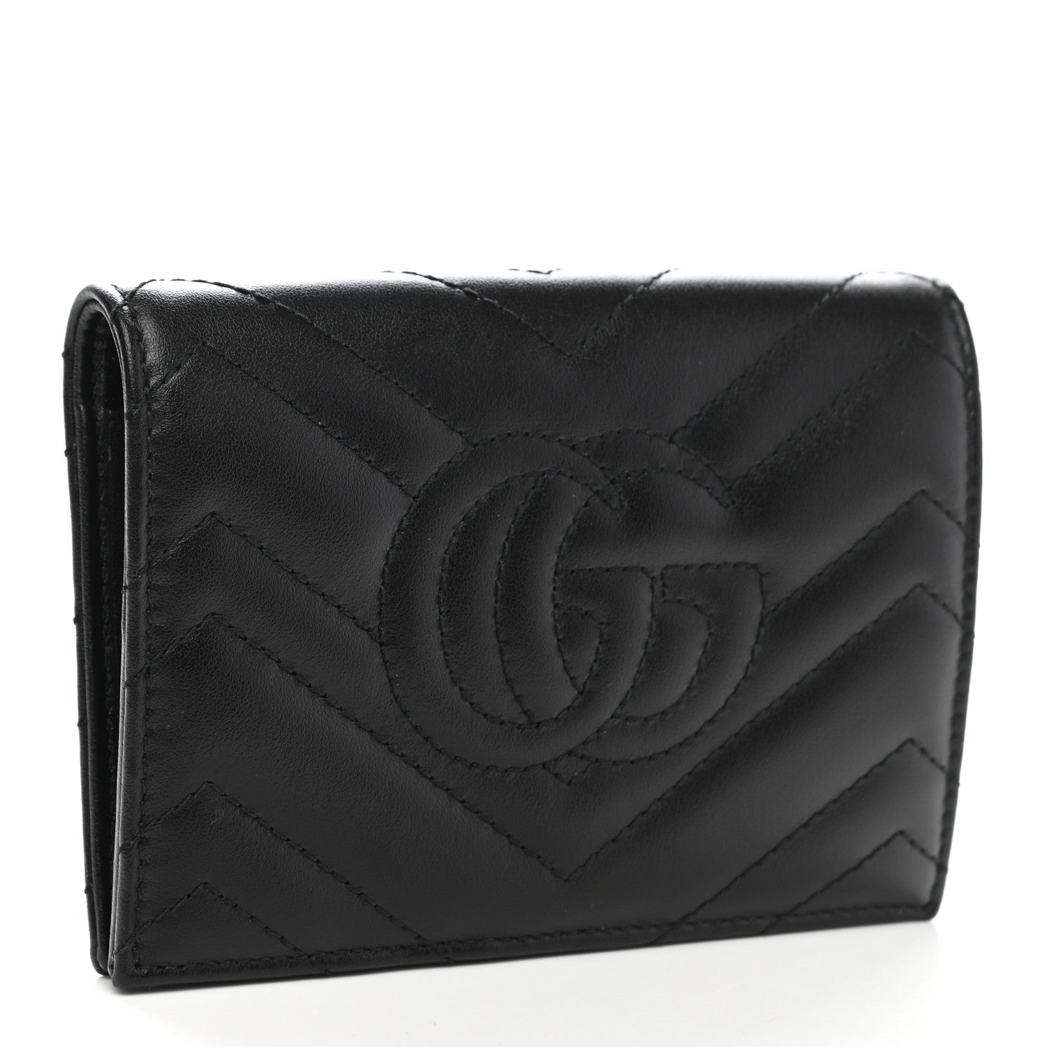 Gucci Calfskin Matelasse GG Marmont Passport Case Black 3 of 7