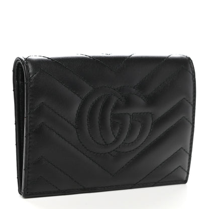 Gucci Calfskin Matelasse GG Marmont Passport Case Black 3 of 7