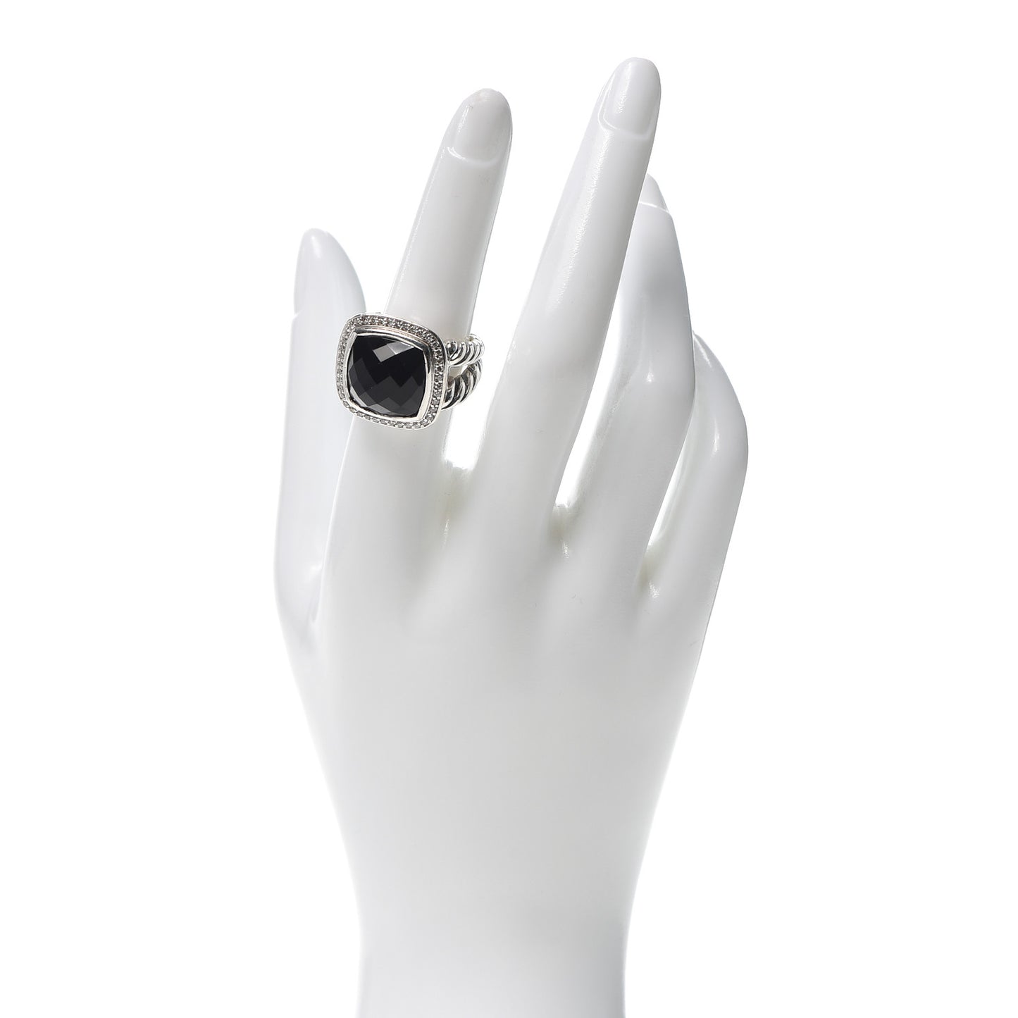 Sterling Silver Diamond Black Onyx 14mm Albion Ring 54 6.75