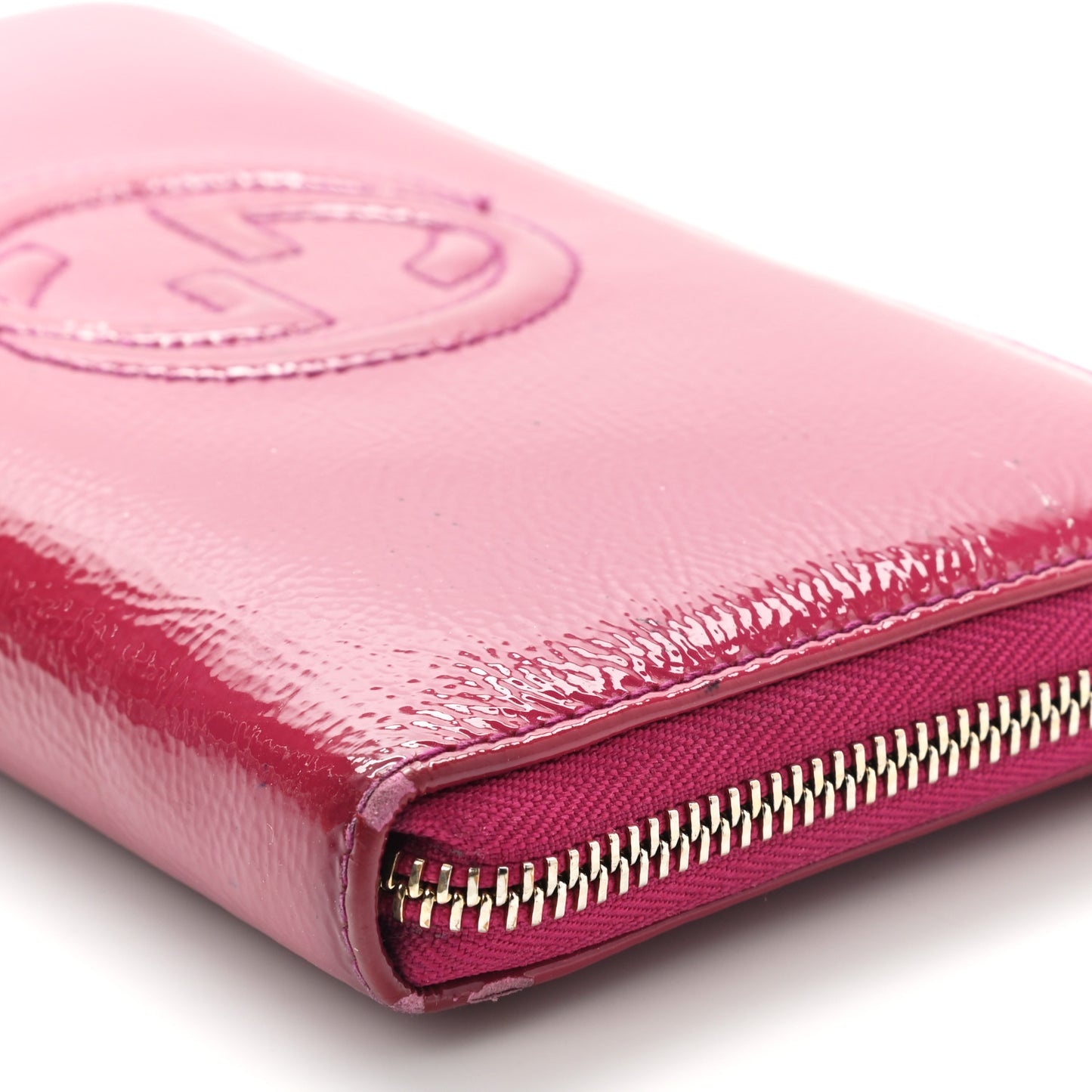 Patent Soho Zip Around Wallet Bright Bougainvillea