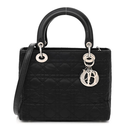 Christian Dior Satin Cannage Medium Lady Dior Black 1 of 15