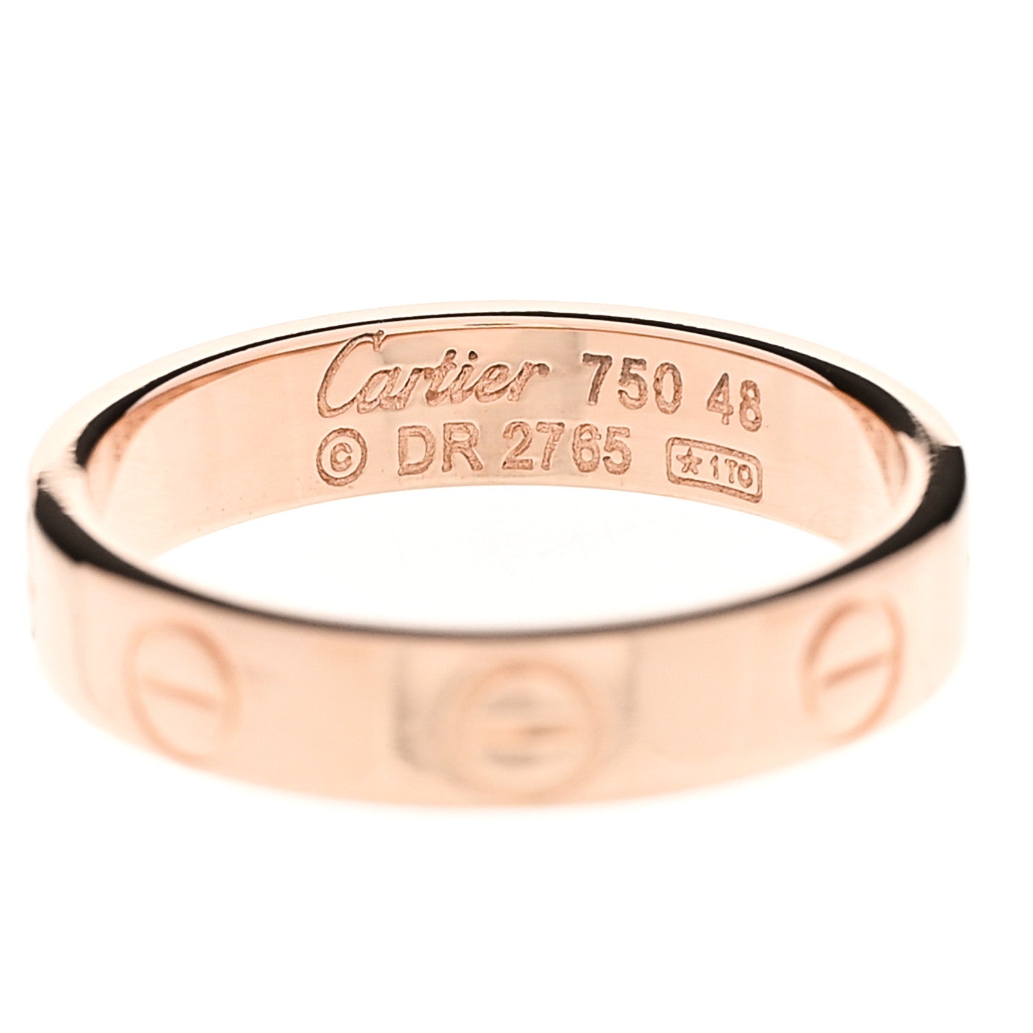 Cartier 18K Pink Gold 3.5mm LOVE Wedding Band Ring 48 4.5 4 of 4