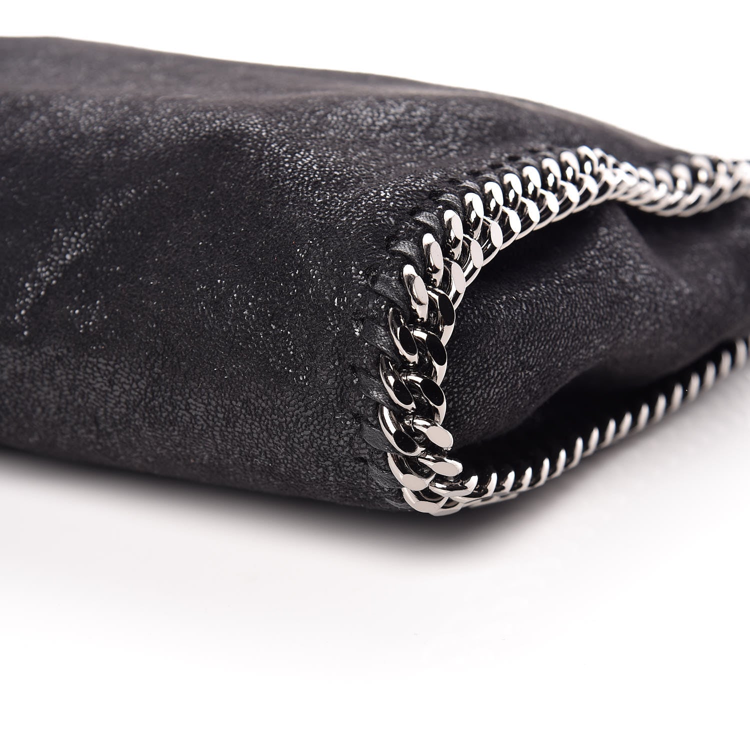Stella McCartney Shaggy Deer Mini Falabella Fold Over Tote Black 7 of 11