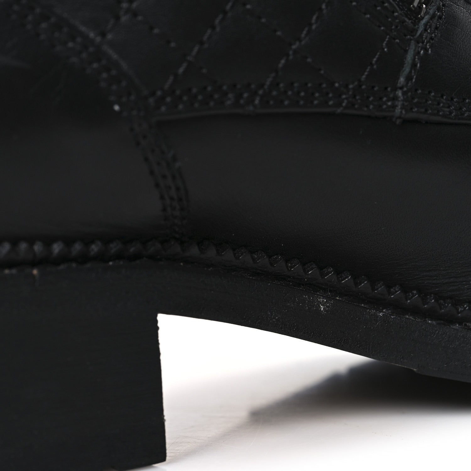Chanel Calfskin Quilted Lace Up Combat Boots 40 Black 12 of 12