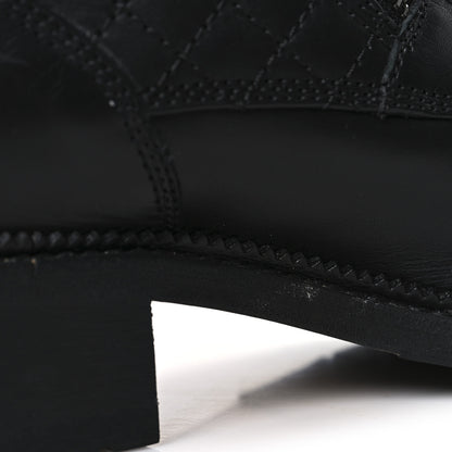 Chanel Calfskin Quilted Lace Up Combat Boots 40 Black 12 of 12