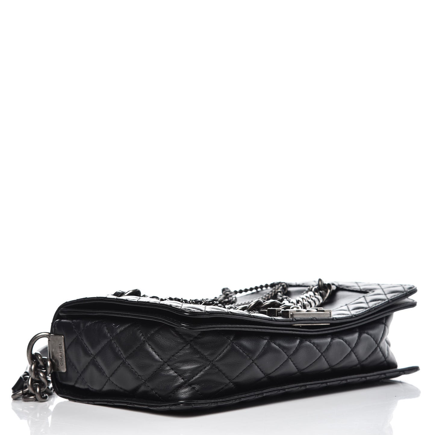 Calfskin Enchained Medium Boy Flap Black