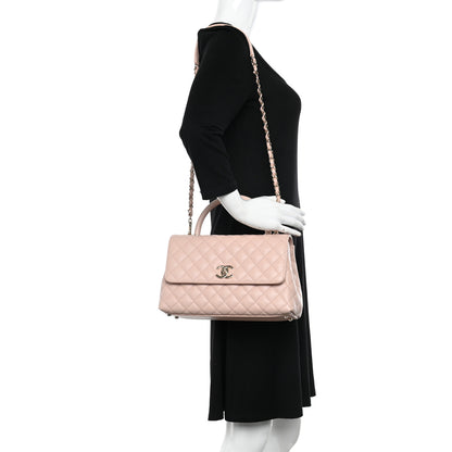 Chanel Caviar Quilted Small Coco Handle Flap Light Pink 2 of 11