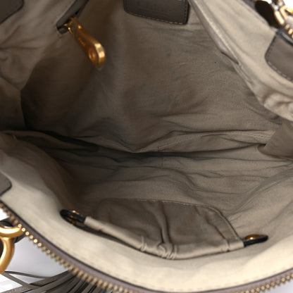 Chloe Calfskin Studded Medium Marcie Satchel Grey 4 of 8