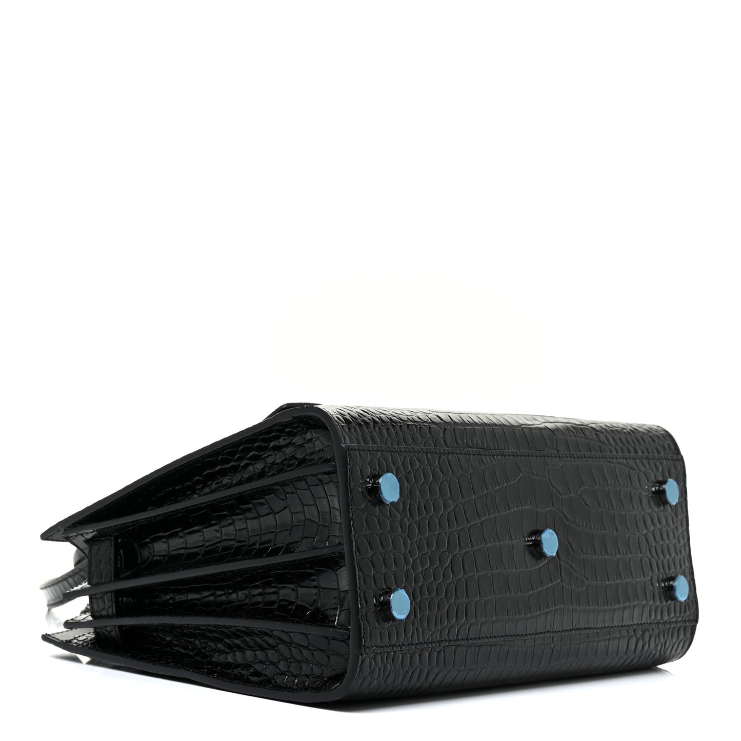 Calfskin Crocodile Embossed Baby Sac De Jour Black