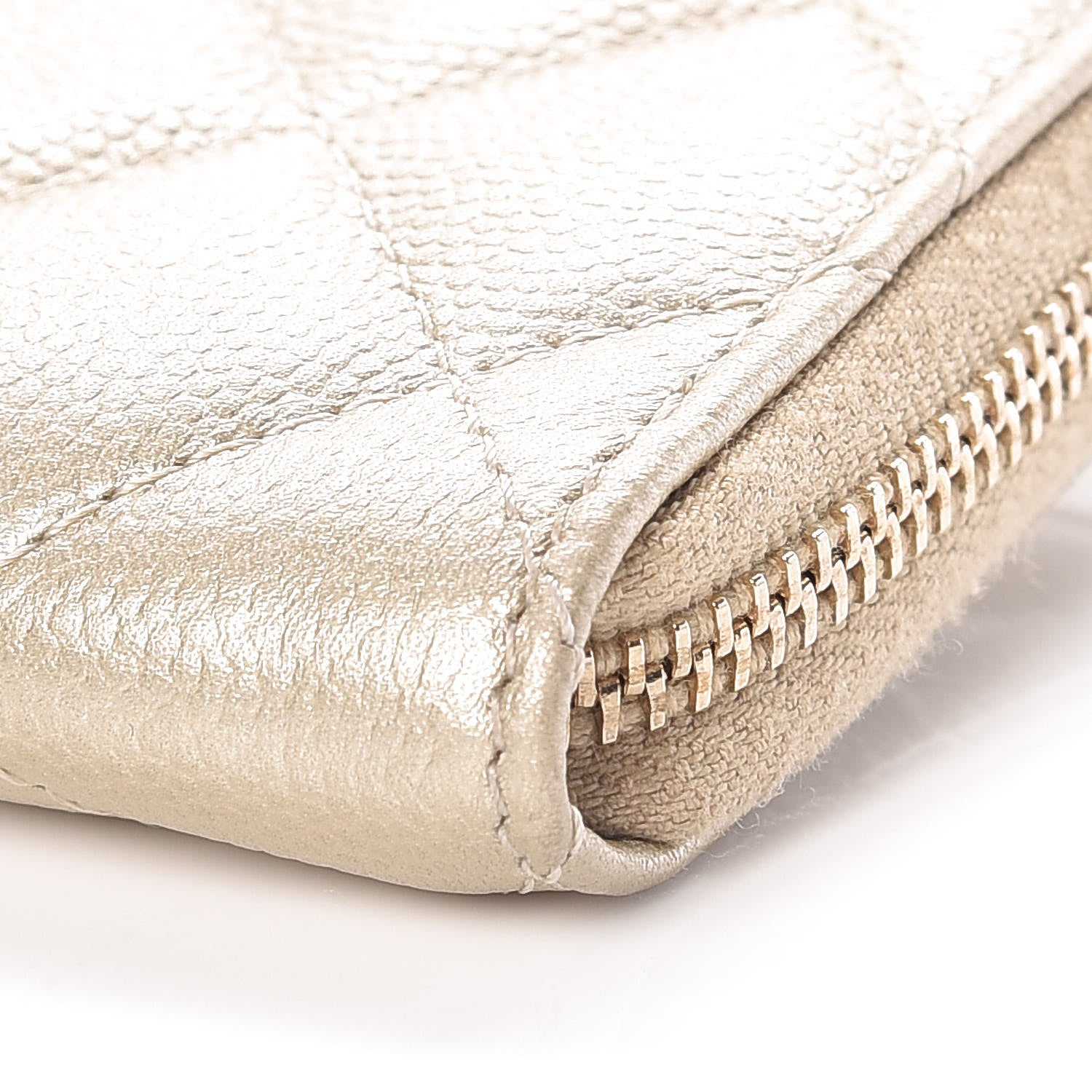 Chanel Metallic Caviar Quilted Key Holder Case Light Gold 6 of 10