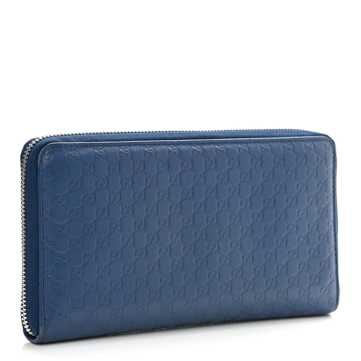 Microguccissima Zip Around Organizer Wallet Deep Cobalt