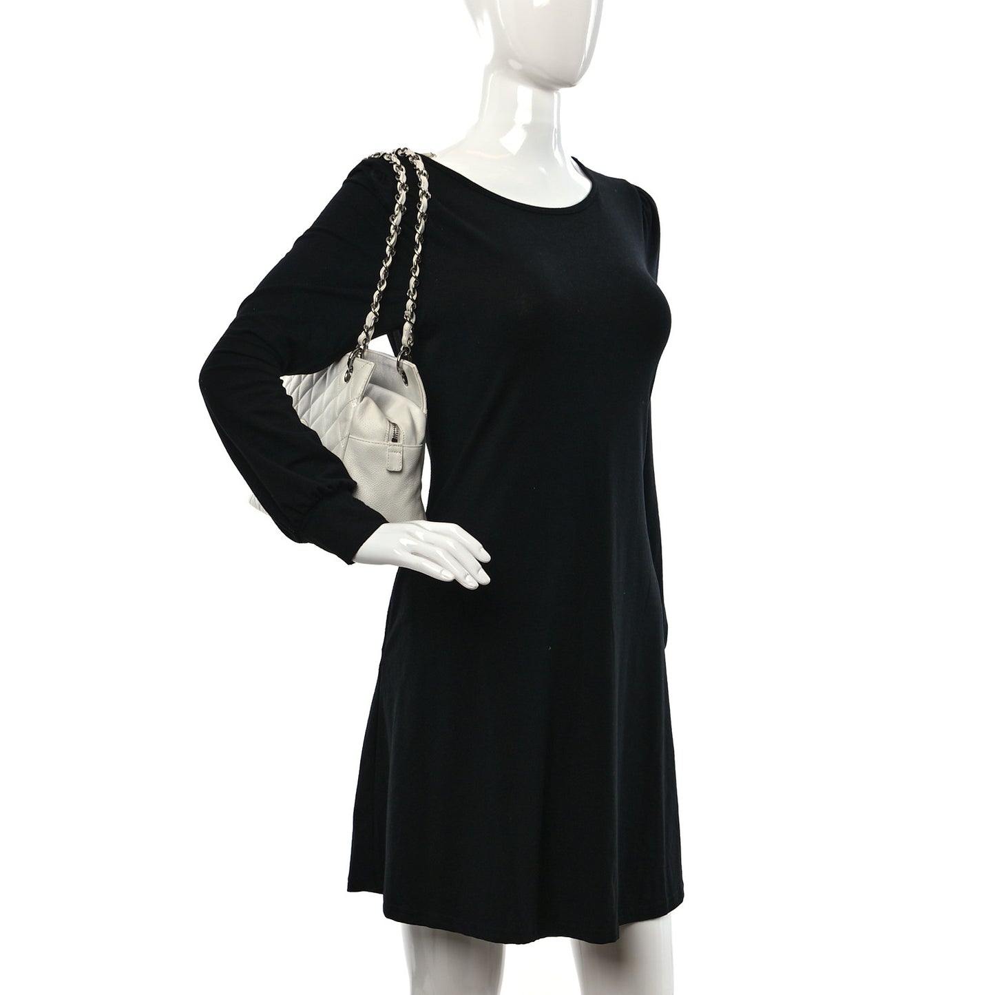 Caviar Quilted Petit Timeless Tote PTT White