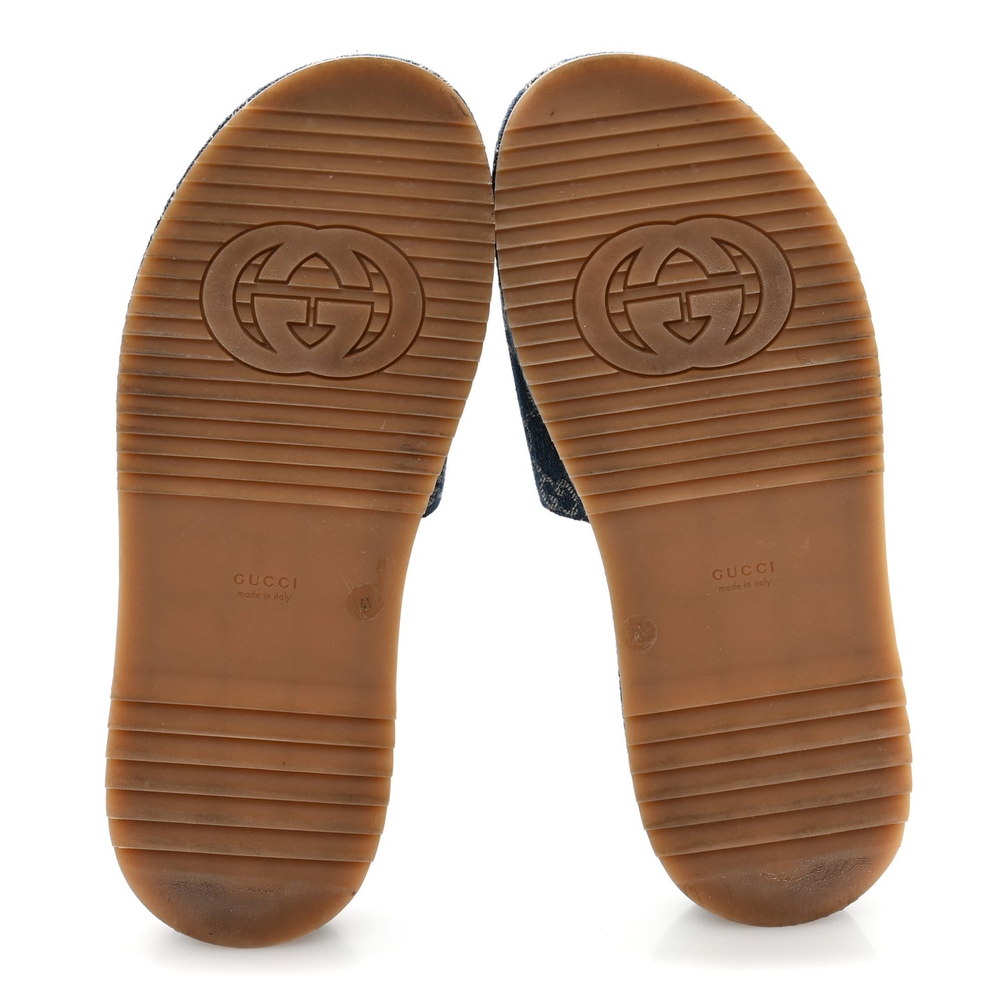 New Denim GG Monogram Angelina Platform 55mm Slide Sandals 41 Blue Tea