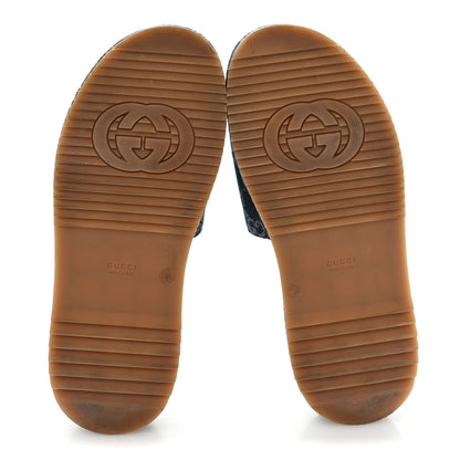 Gucci New Denim GG Monogram Angelina Platform 55mm Slide Sandals 41 Blue Tea 6 of 10