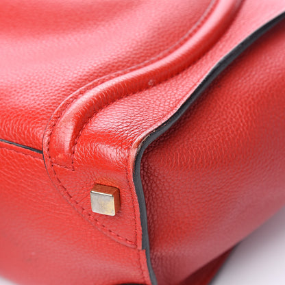 Celine Drummed Calfskin Micro Luggage Red 12 of 19