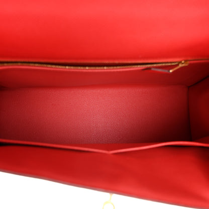 Hermes Epsom Kelly Sellier 32 Rouge Tomate 5 of 14