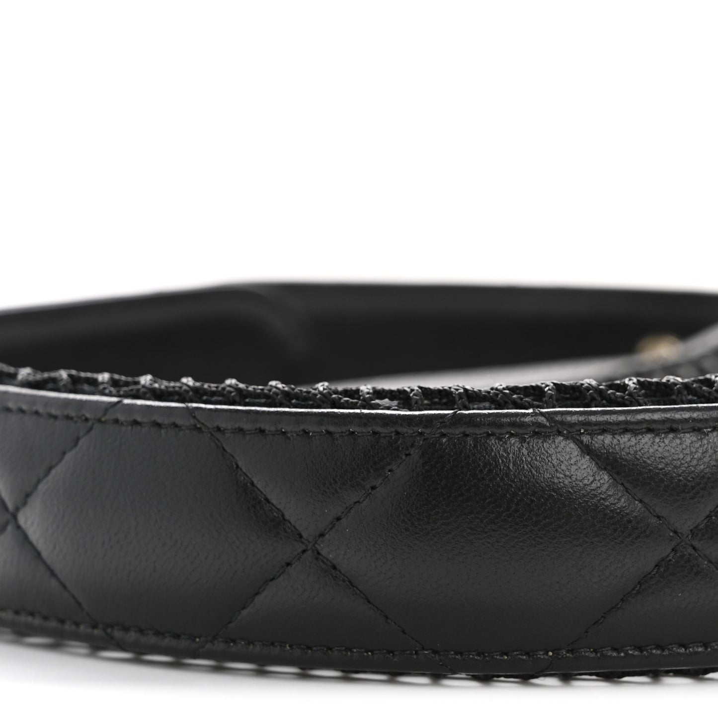 Mesh Shiny Lambskin Pouch Hobo Black