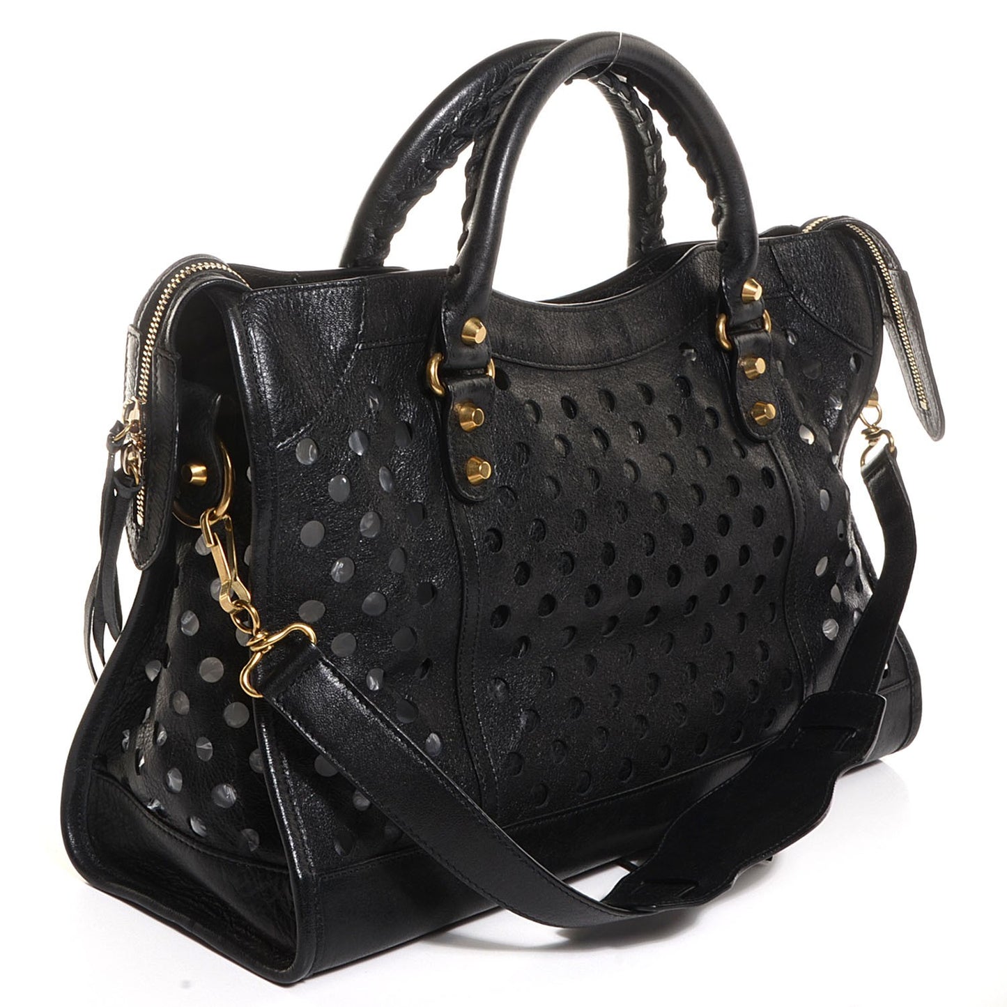Agneau Classic Hardware Perforated Dot City Black