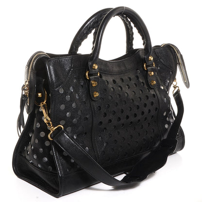 Balenciaga Agneau Classic Hardware Perforated Dot City Black 3 of 11