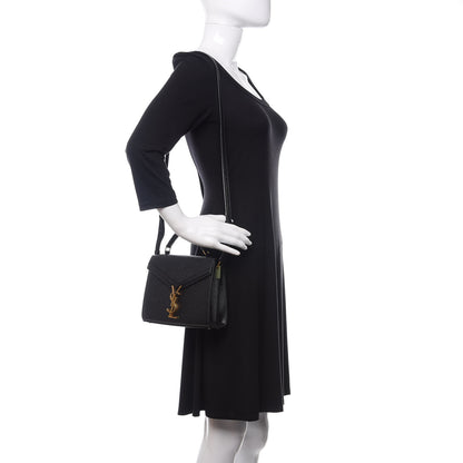 Saint Laurent Grain de Poudre Mini Classic Monogram Cassandra Top Handle Black Rouge Legion 2 of 10