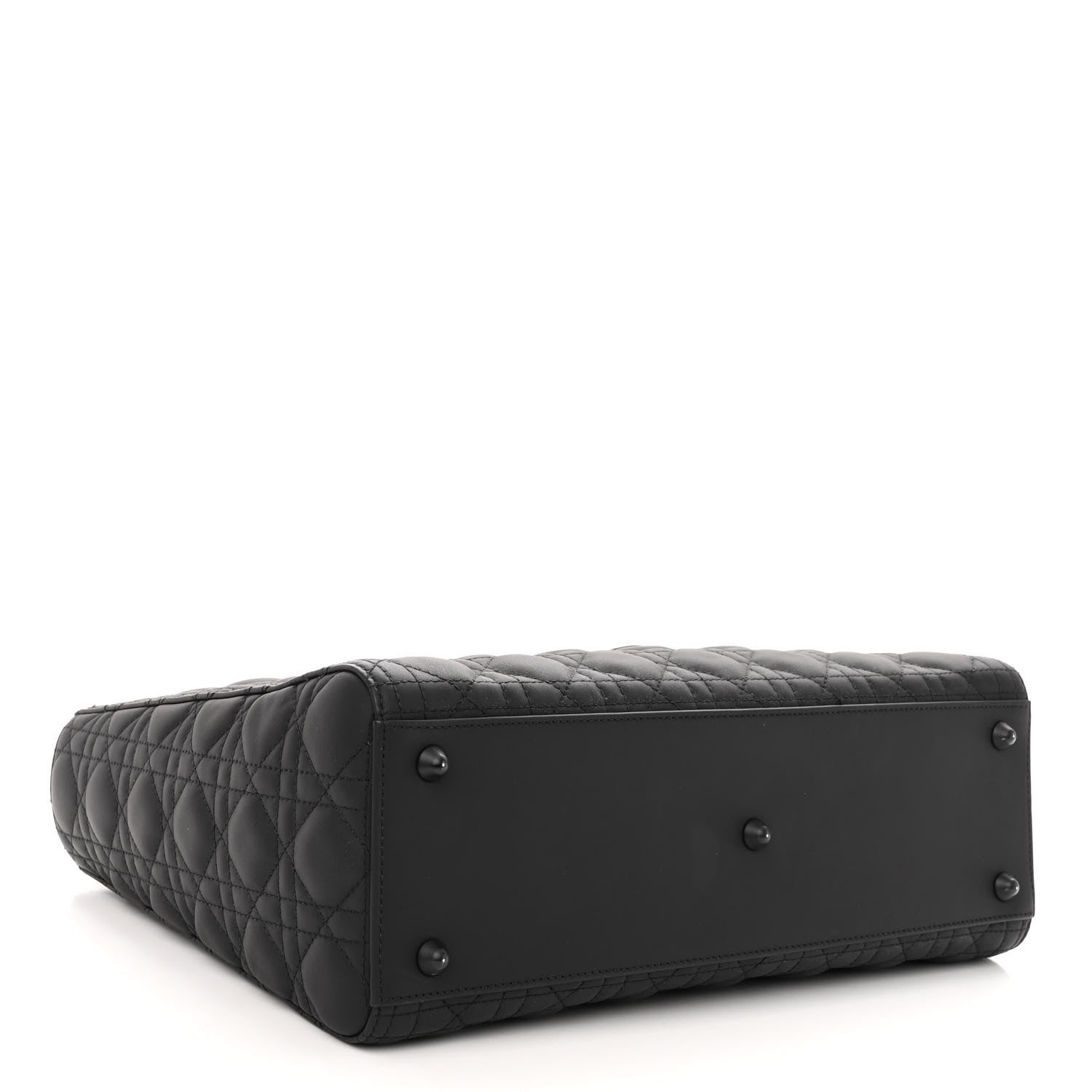 Christian Dior Ultra Matte Calfskin Cannage Large Lady Dior Black 4 of 10