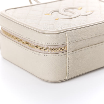 Chanel Caviar Quilted Medium CC Filigree Vanity Case Light Beige 6 of 11