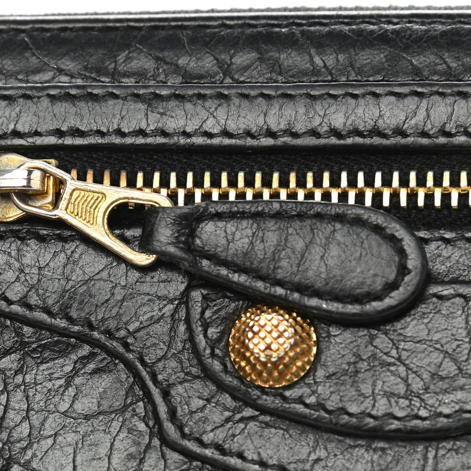 Balenciaga Agneau Giant 12 Gold Hardware Continental Zip Around Wallet Black 10 of 12