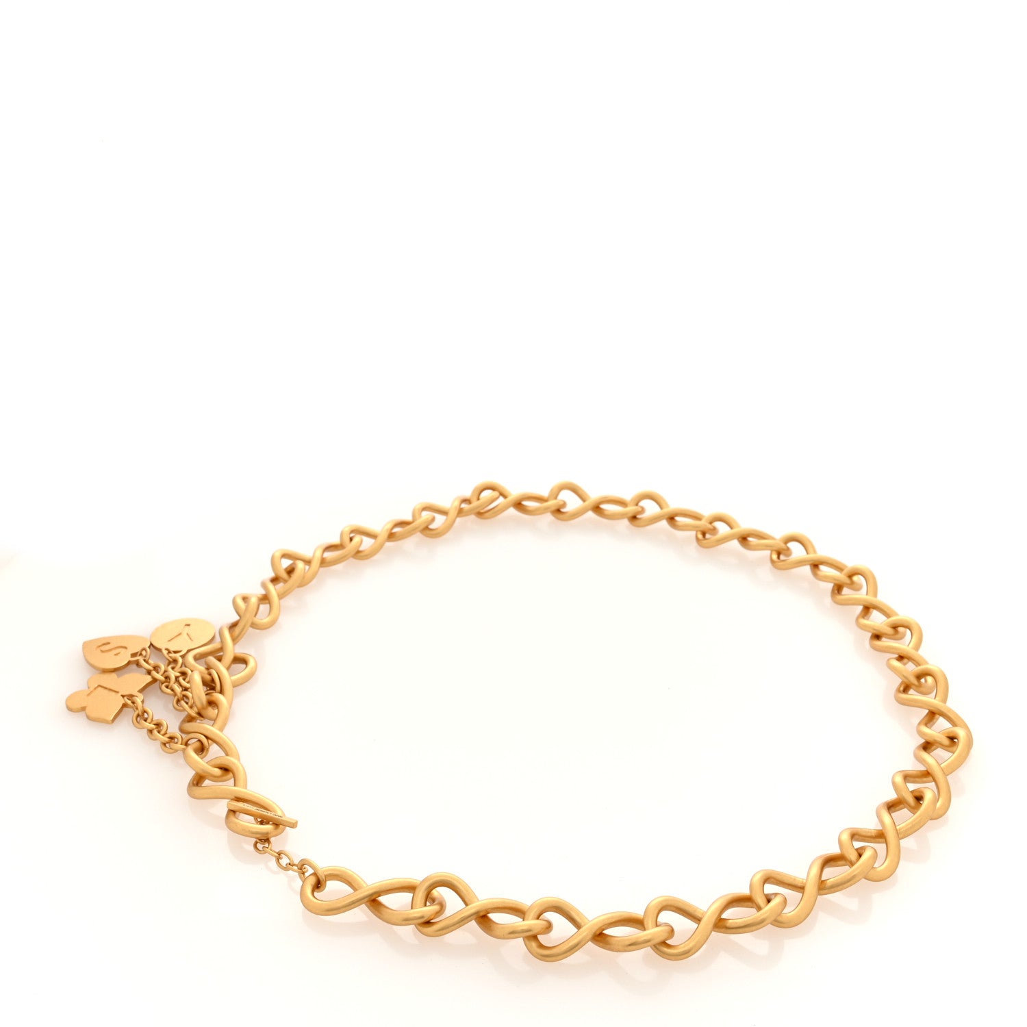 Saint Laurent Brass Charms Chain Belt 85 34 Gold 1 of 3
