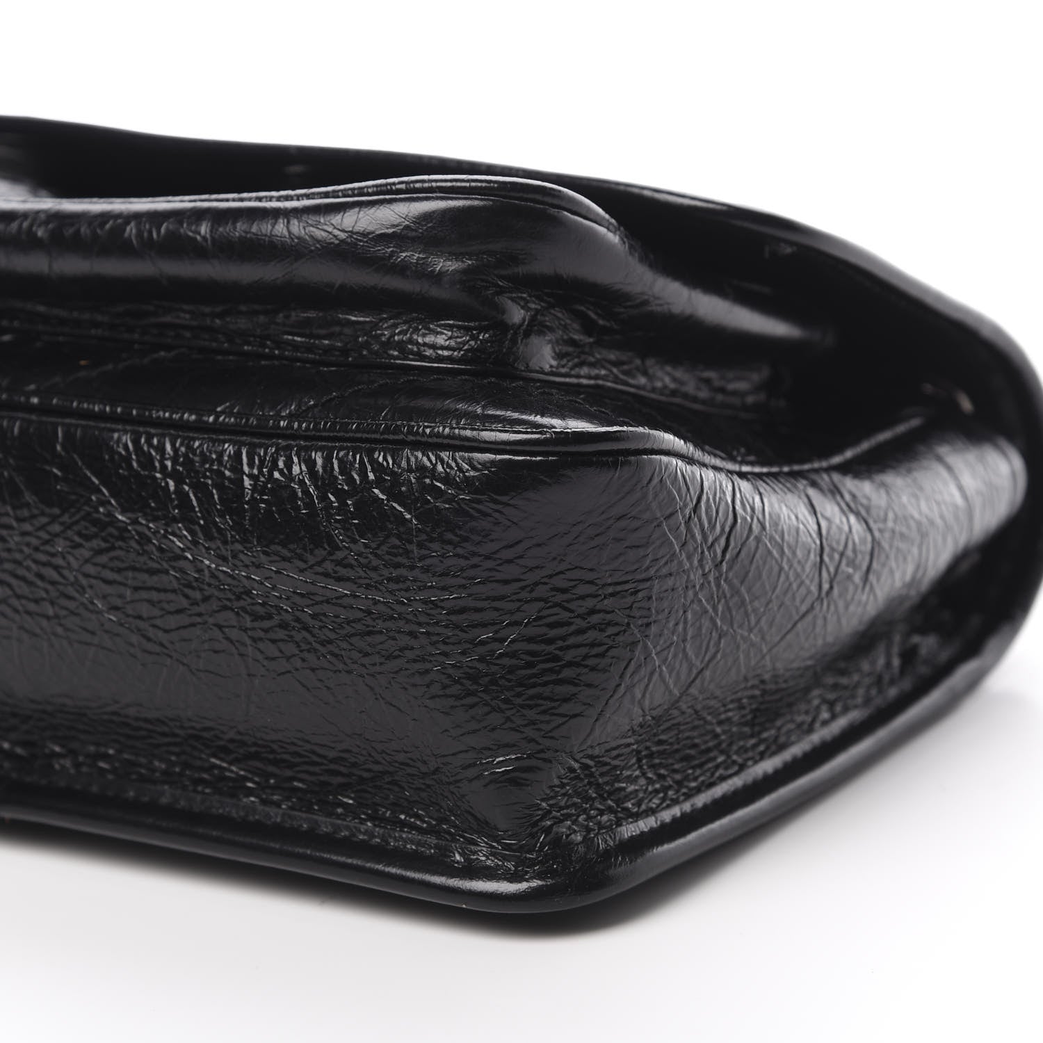 Saint Laurent Crinkled Calfskin Matelasse Monogram Baby Niki Chain Satchel Black 10 of 11