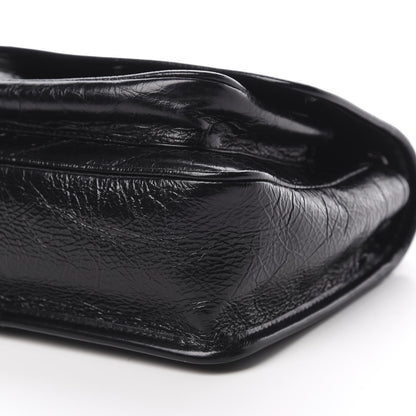 Saint Laurent Crinkled Calfskin Matelasse Monogram Baby Niki Chain Satchel Black 10 of 11